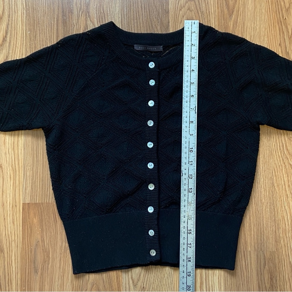 Cropped Black Lace Cardigan Small GUC - Picture 6 of 8